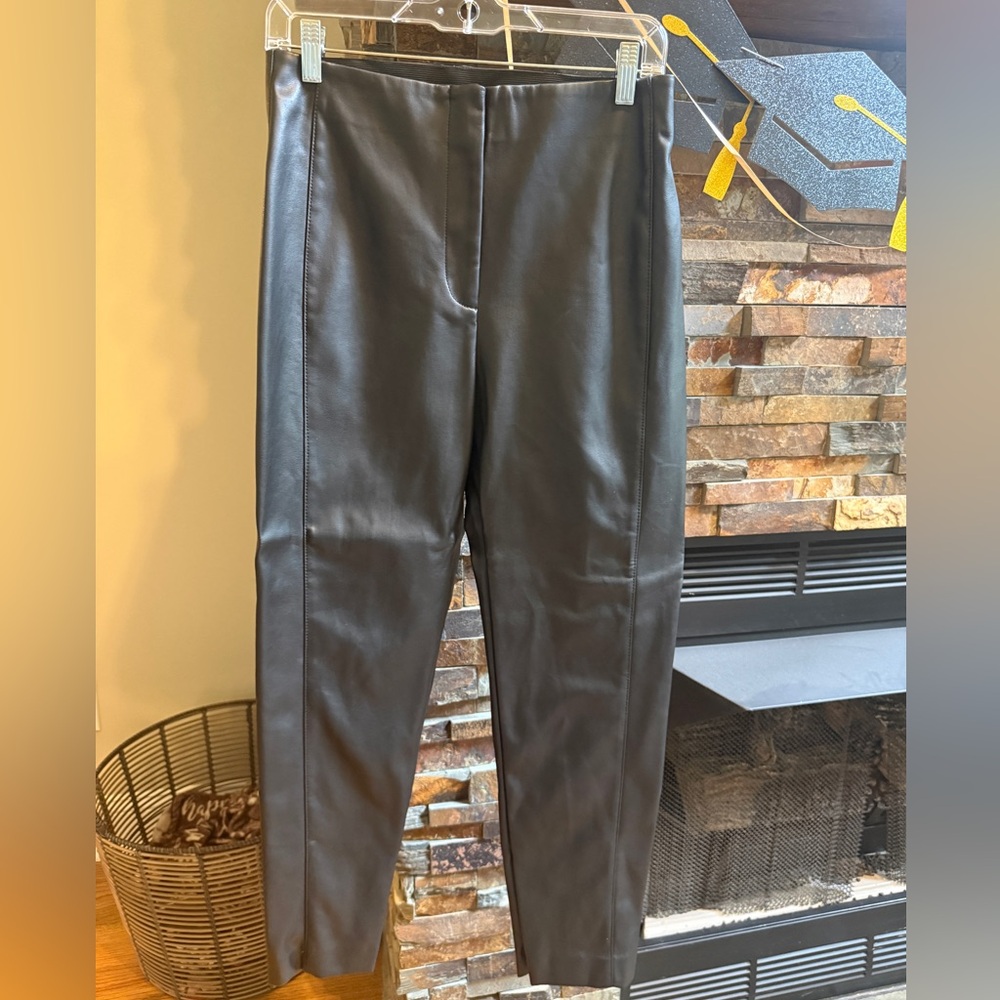 Ann Taylor Women’s Black Faux Leather Pants; The Audrey, Curvy 8P
